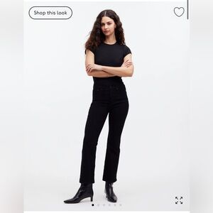 Madewell Kick Out Crop Jeans Black Rinse Size 32